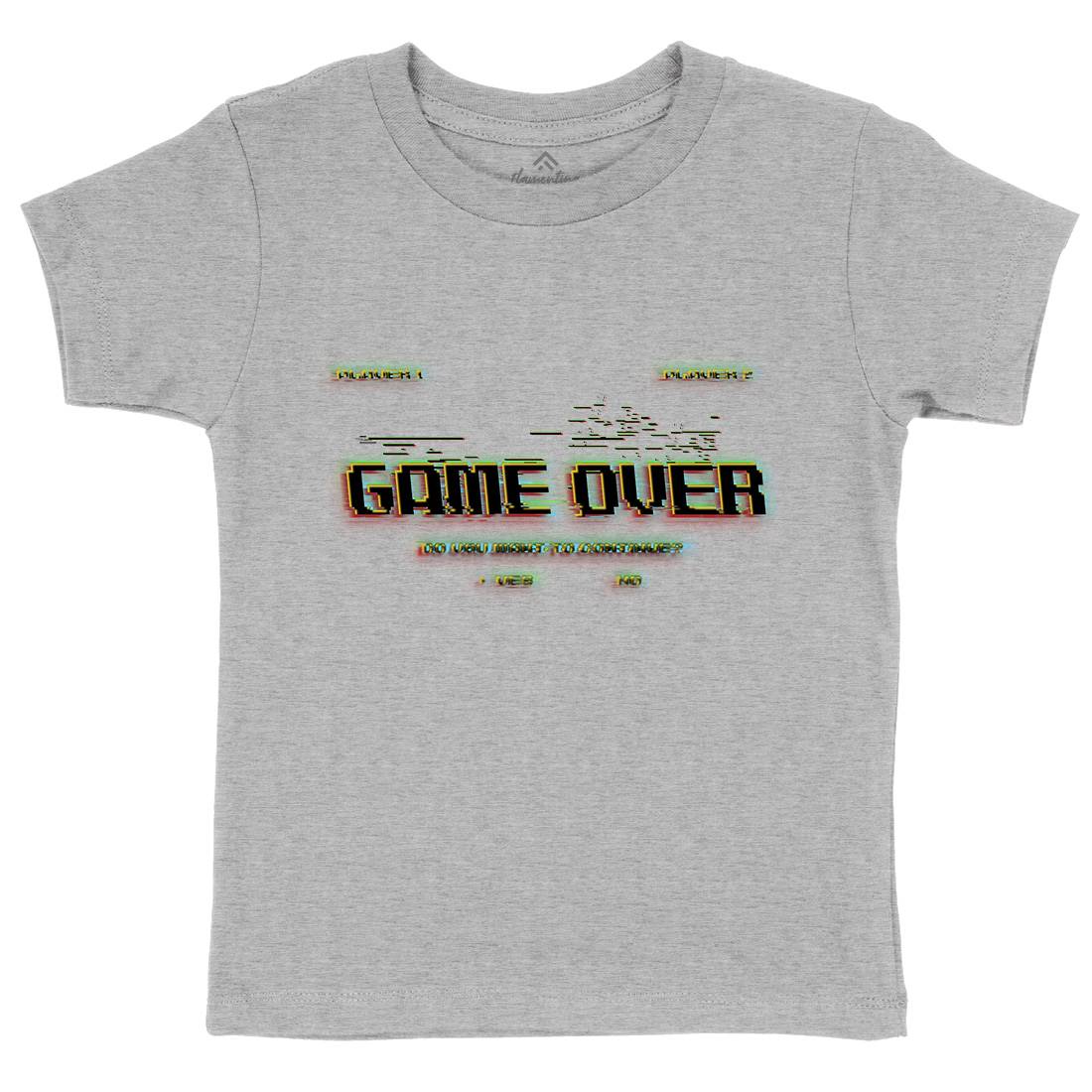 Game Over Continue Kids Crew Neck T-Shirt Geek B999