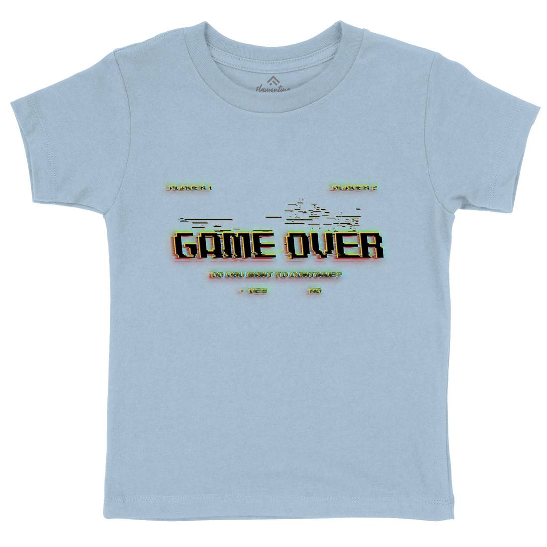 Game Over Continue Kids Crew Neck T-Shirt Geek B999