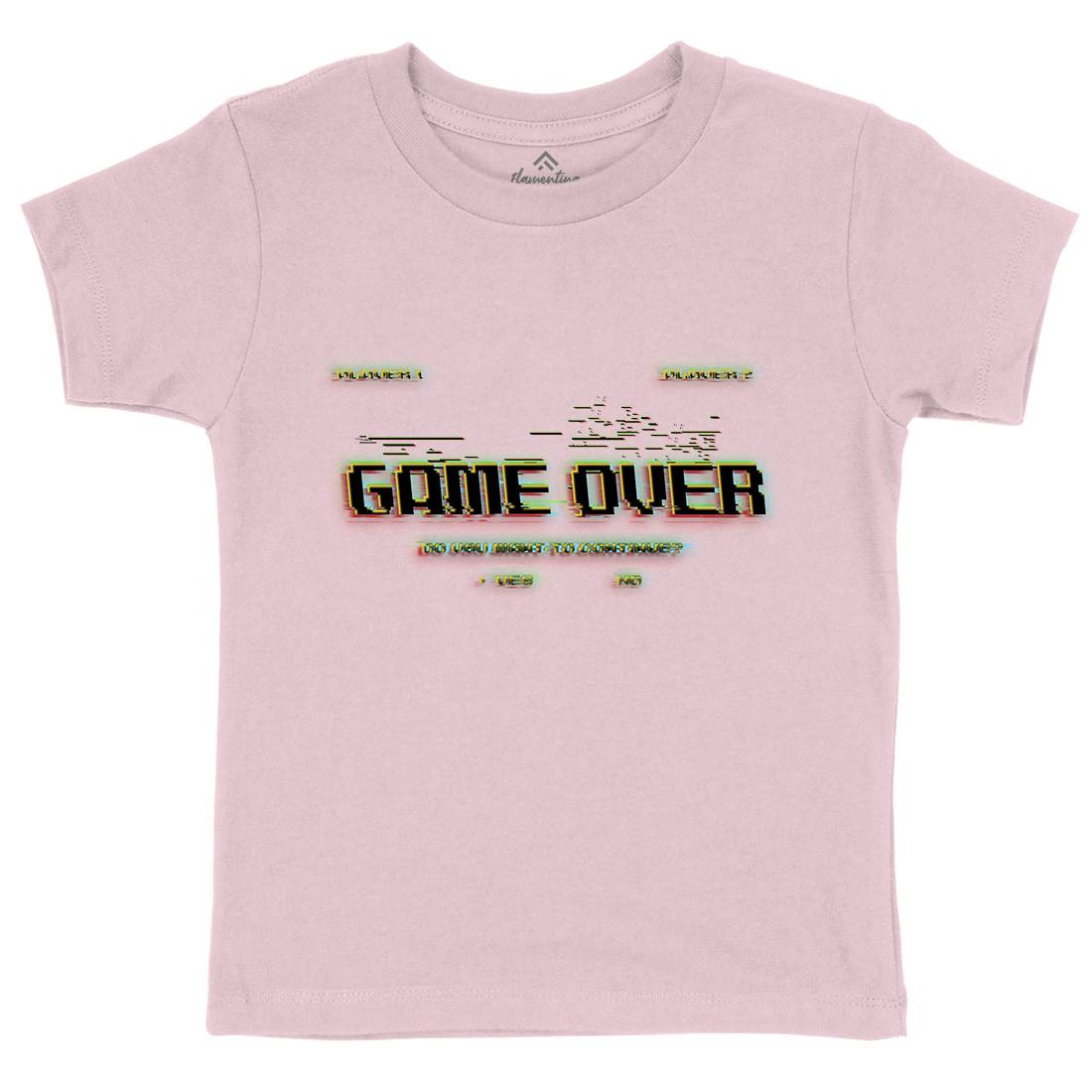 Game Over Continue Kids Organic Crew Neck T-Shirt Geek B999