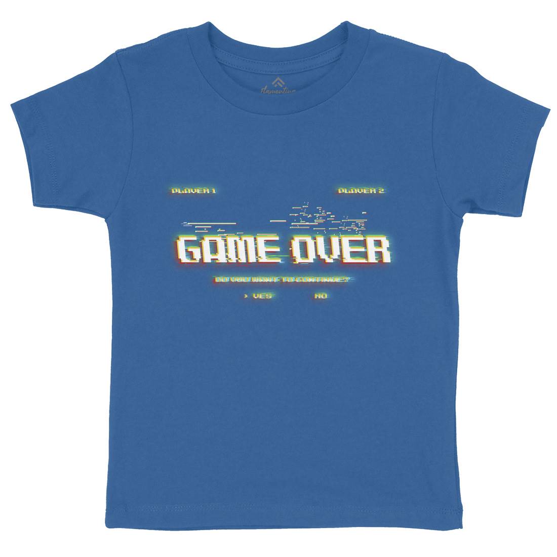 Game Over Continue Kids Organic Crew Neck T-Shirt Geek B999
