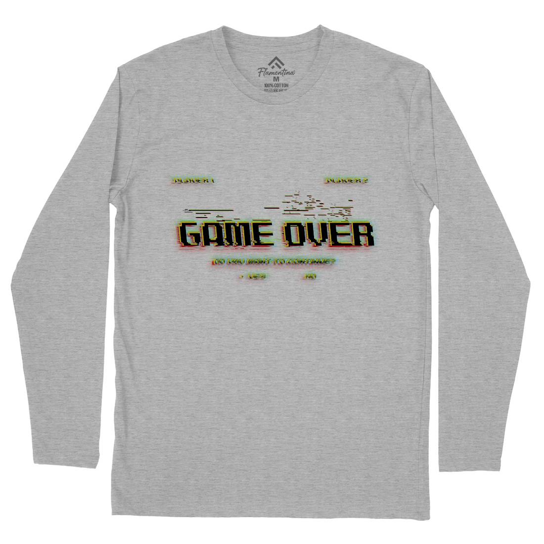 Game Over Continue Mens Long Sleeve T-Shirt Geek B999