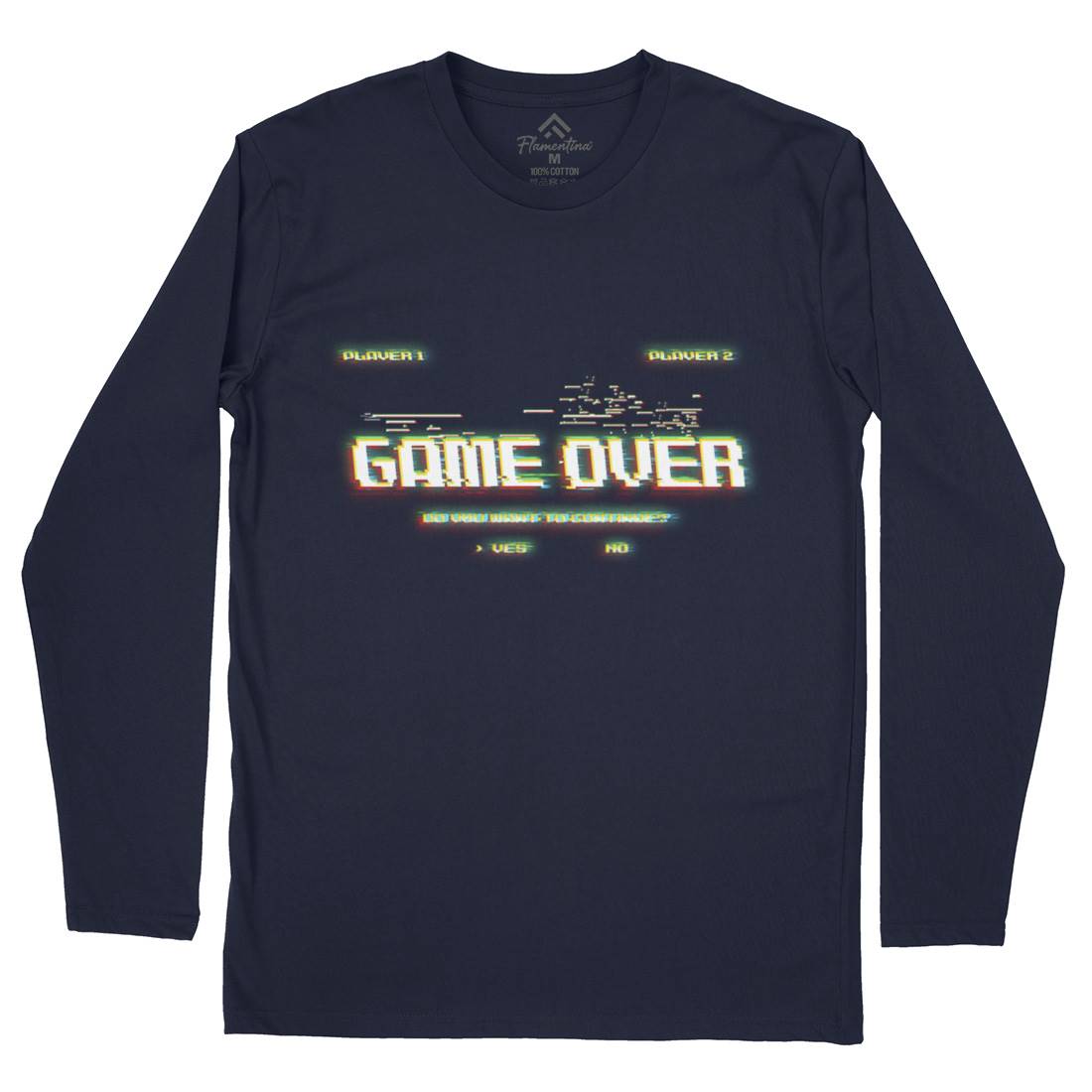 Game Over Continue Mens Long Sleeve T-Shirt Geek B999