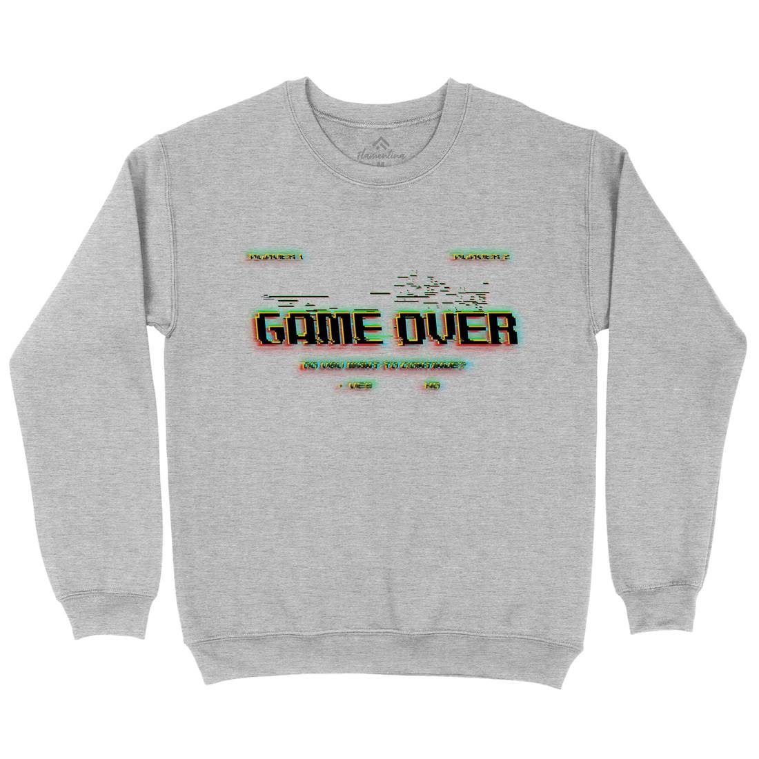 Game Over Continue Mens Crew Neck Sweatshirt Geek B999