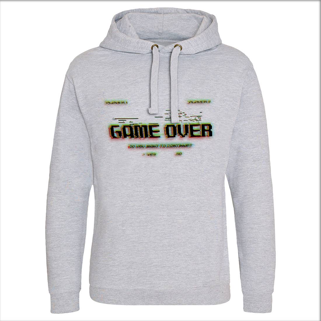 Game Over Continue Mens Hoodie Without Pocket Geek B999
