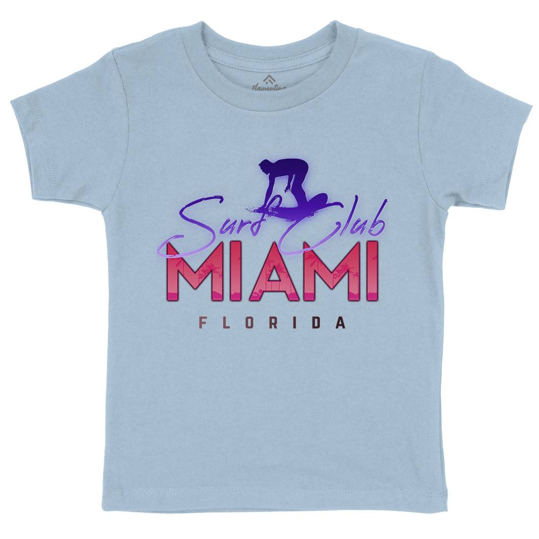 Miami Club Kids Organic Crew Neck T-Shirt Surf C000