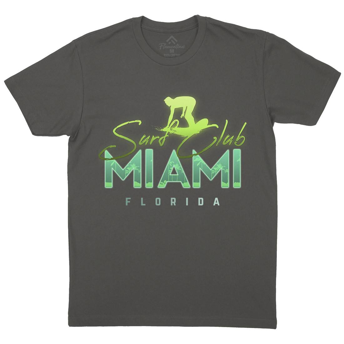 Miami Club Mens Organic Crew Neck T-Shirt Surf C000