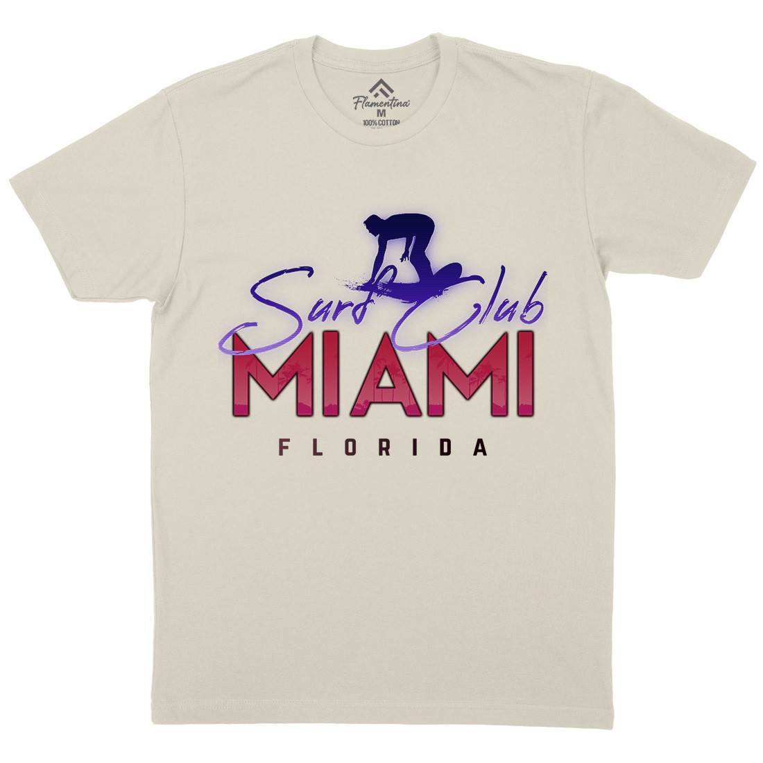 Miami Club Mens Organic Crew Neck T-Shirt Surf C000
