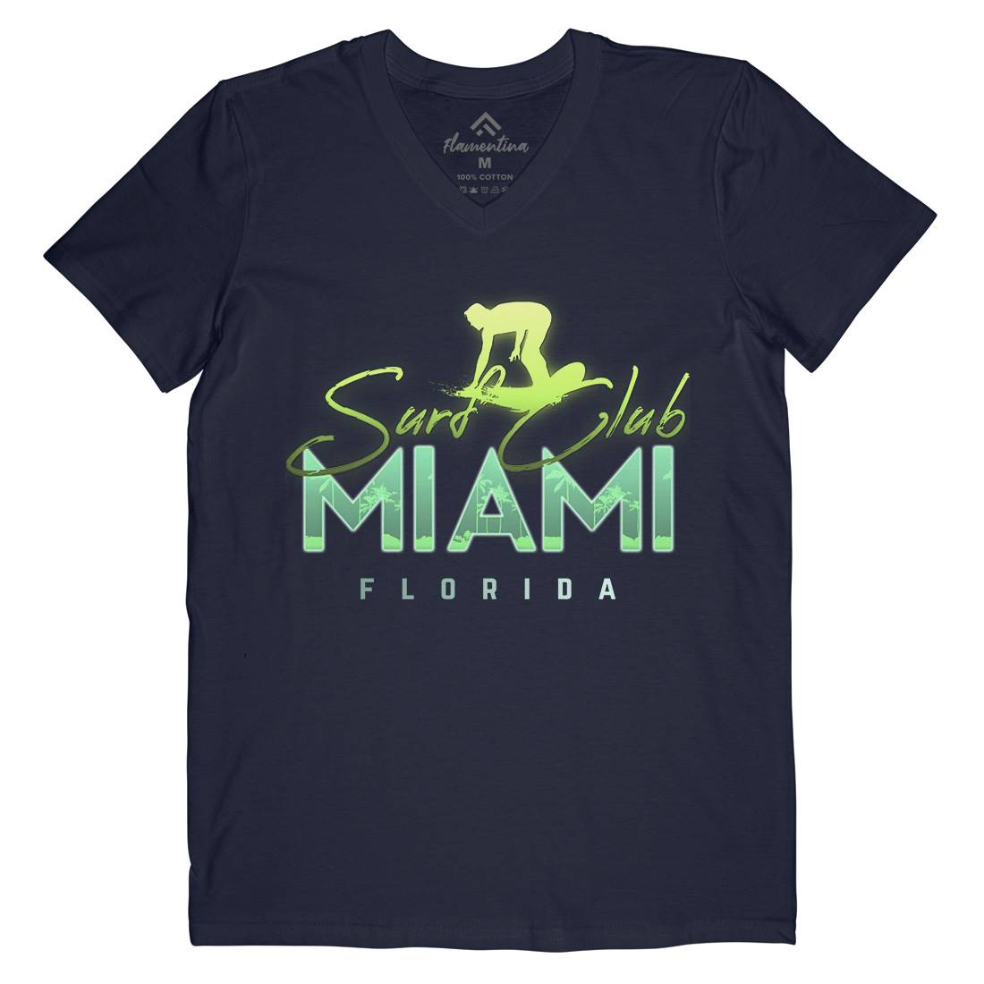 Miami Club Mens Organic V-Neck T-Shirt Surf C000
