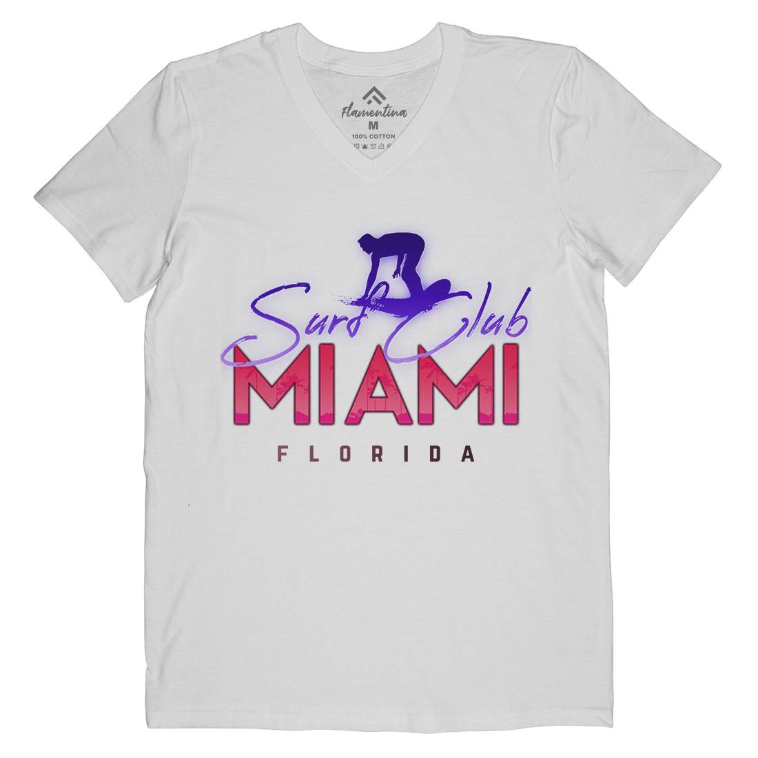 Miami Club Mens V-Neck T-Shirt Surf C000