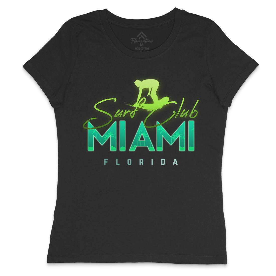 Miami Club Womens Crew Neck T-Shirt Surf C000