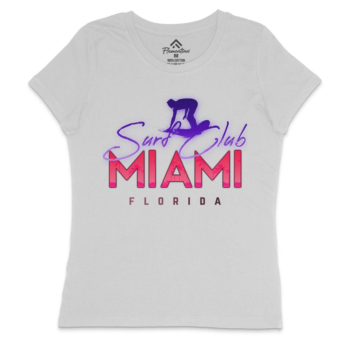 Miami Club Womens Crew Neck T-Shirt Surf C000