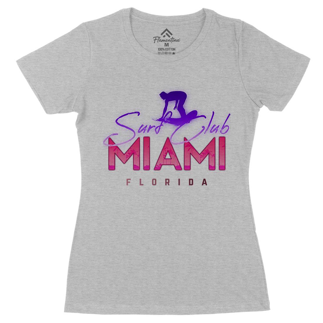 Miami Club Womens Organic Crew Neck T-Shirt Surf C000