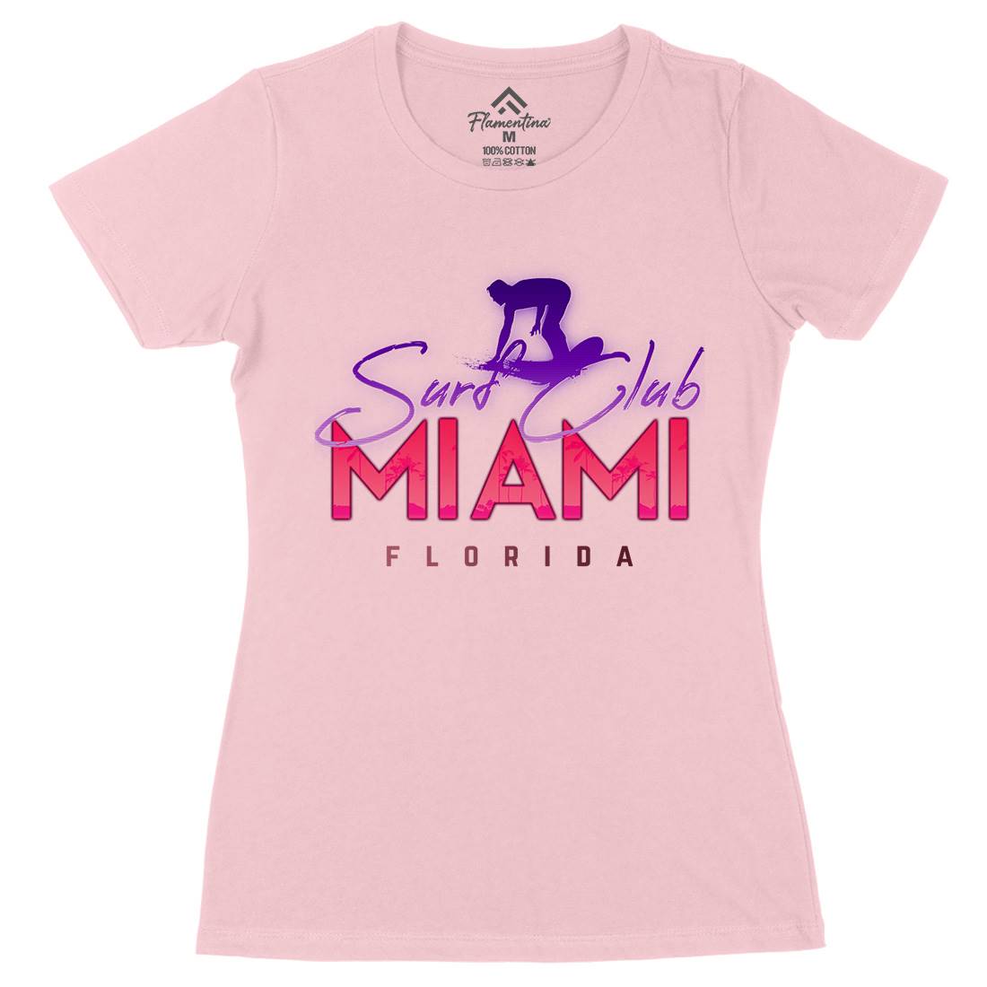 Miami Club Womens Organic Crew Neck T-Shirt Surf C000