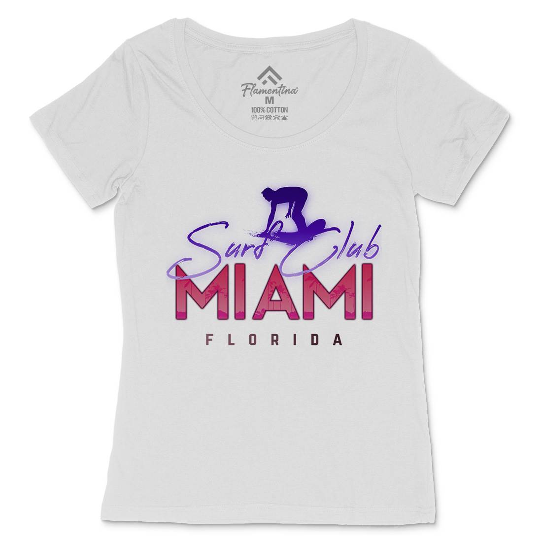 Miami Club Womens Scoop Neck T-Shirt Surf C000