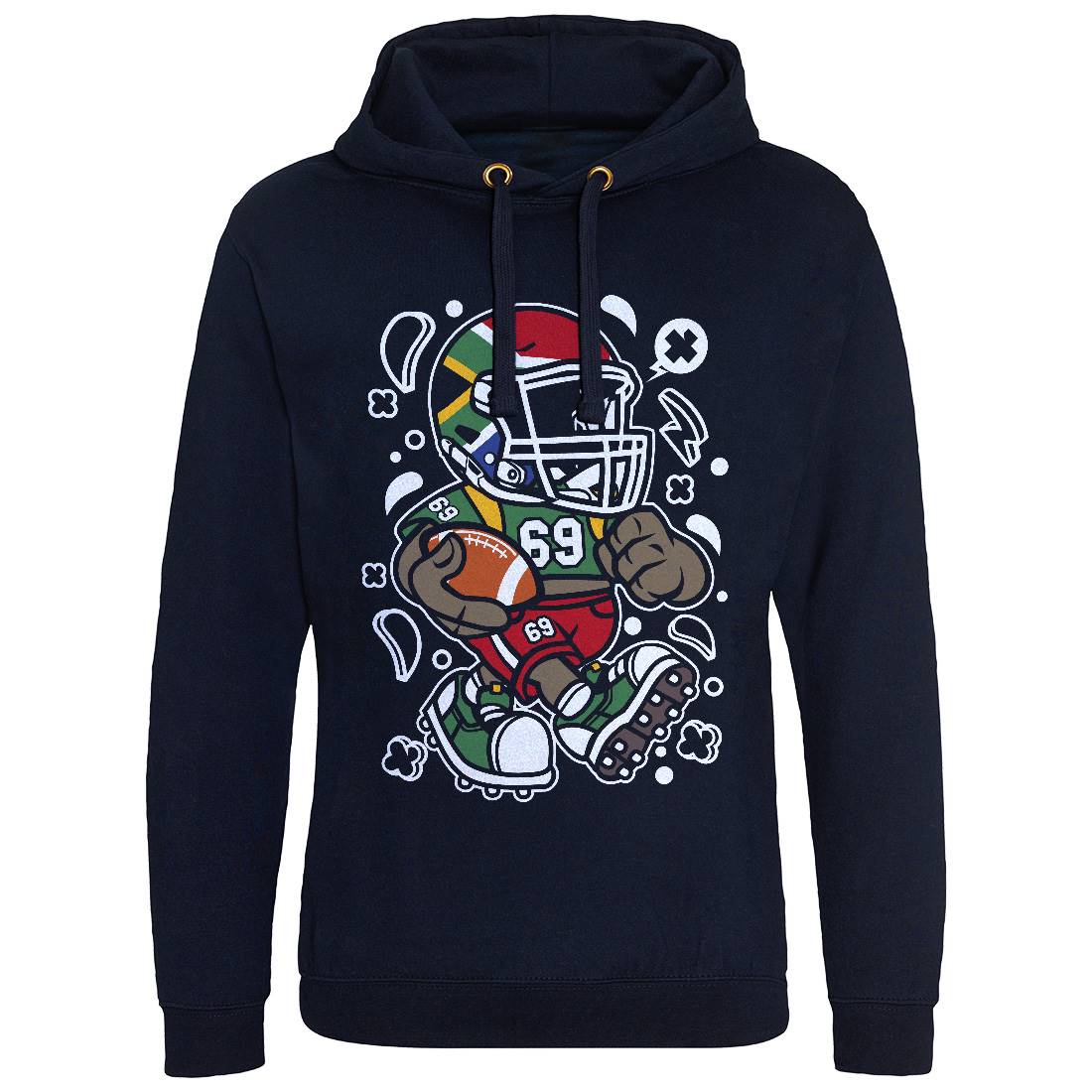 African Football Kid Mens Hoodie Without Pocket Sport C001
