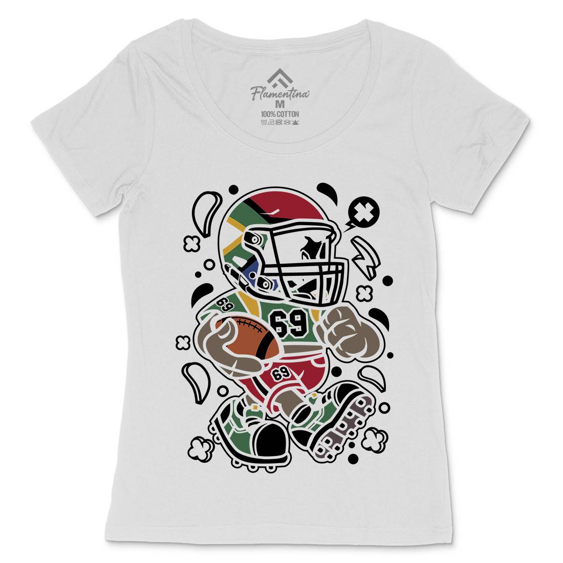 African Football Kid Womens Scoop Neck T-Shirt Sport C001