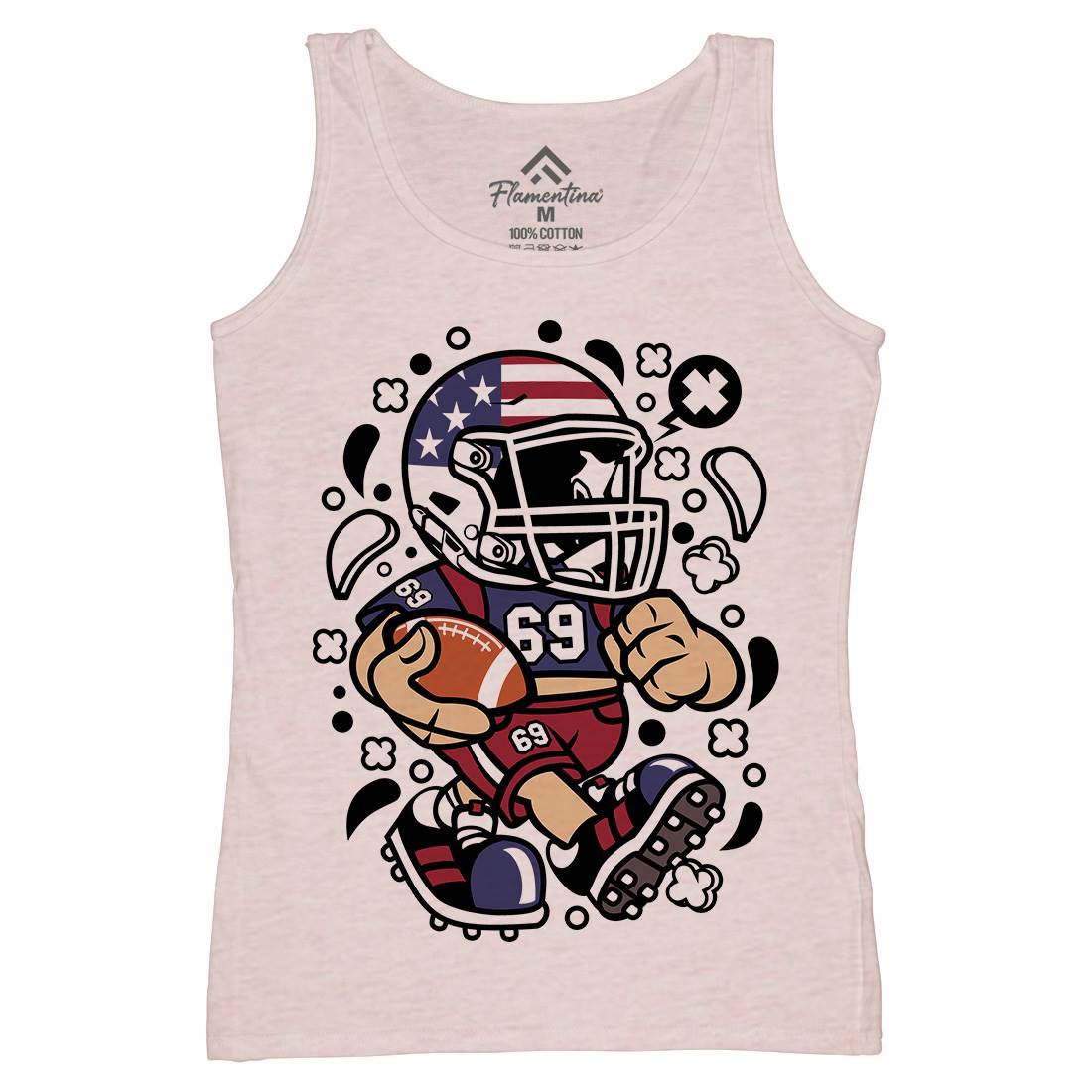 American Football Kid Womens Organic Tank Top Vest Sport C002