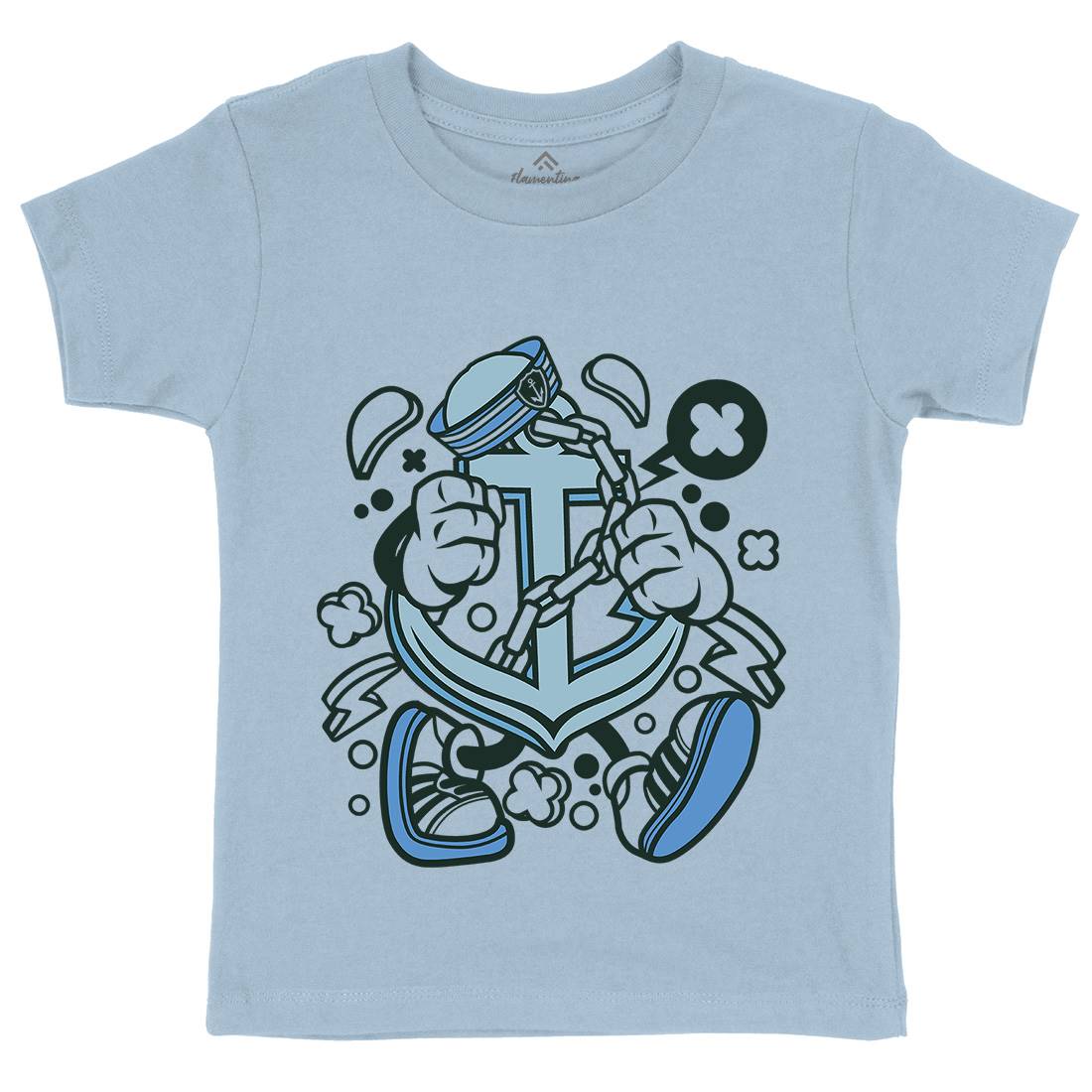 Anchor Kids Organic Crew Neck T-Shirt Navy C003