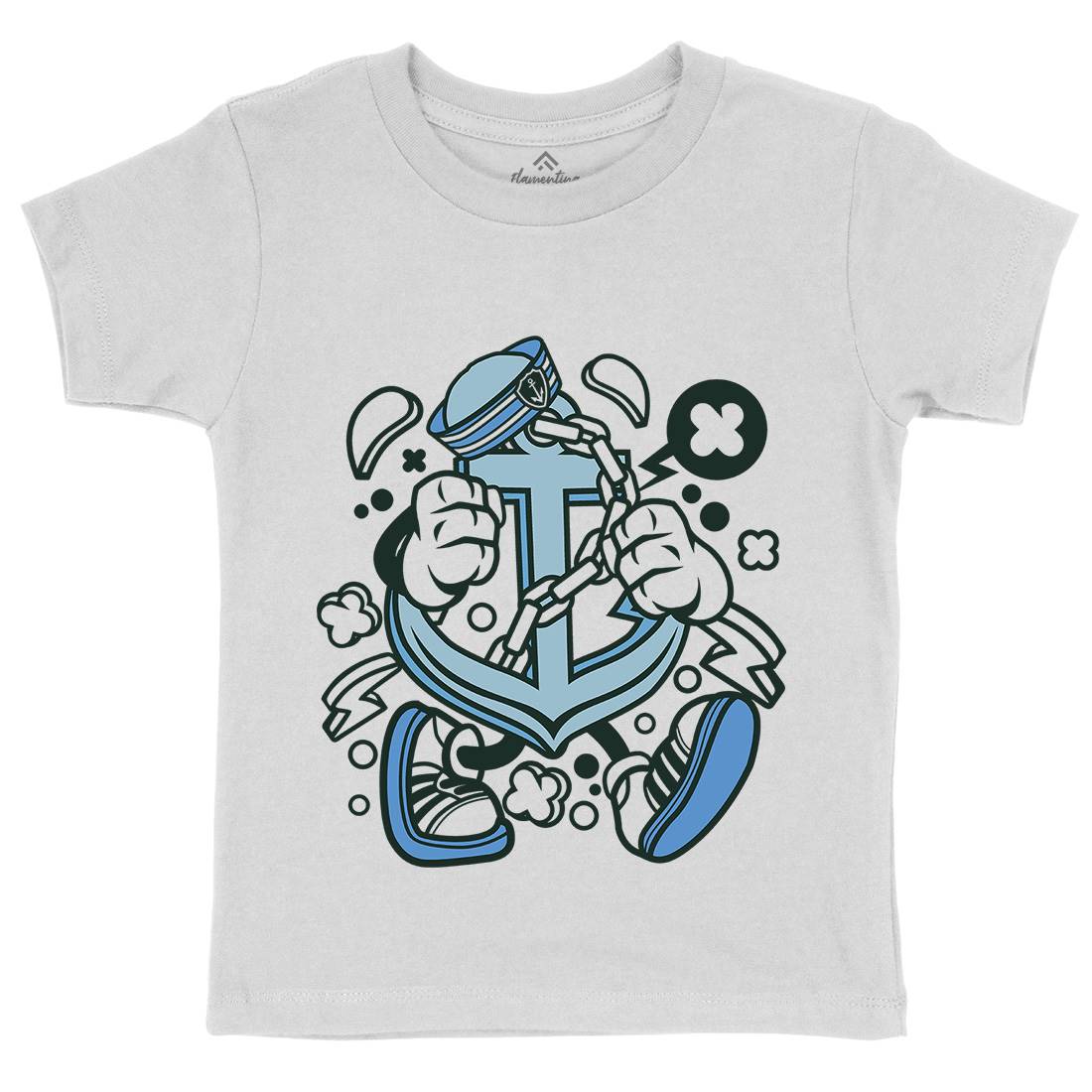 Anchor Kids Crew Neck T-Shirt Navy C003