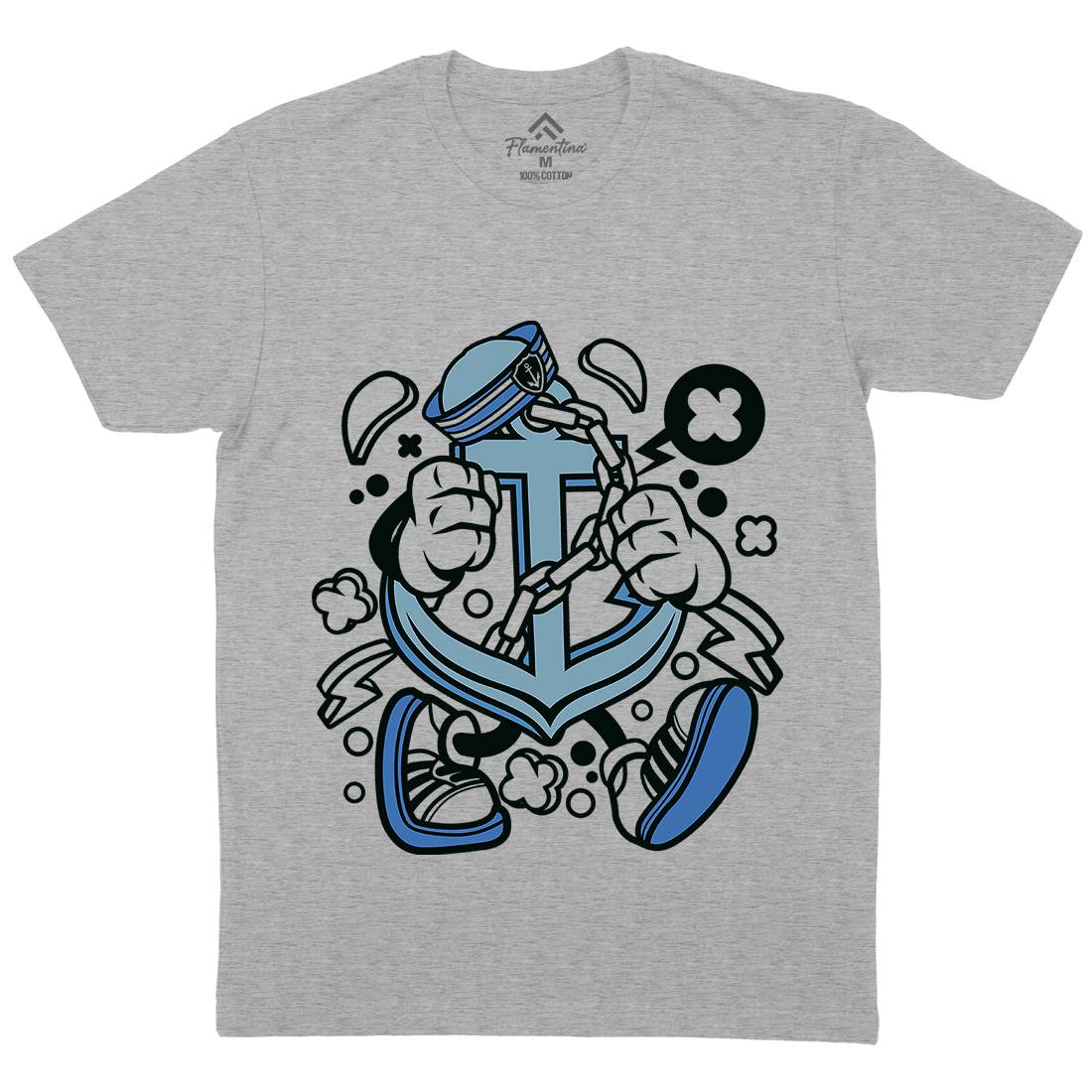 Anchor Mens Organic Crew Neck T-Shirt Navy C003