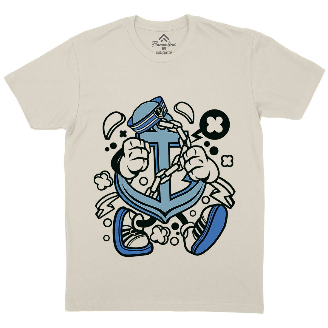 Anchor Mens Organic Crew Neck T-Shirt Navy C003
