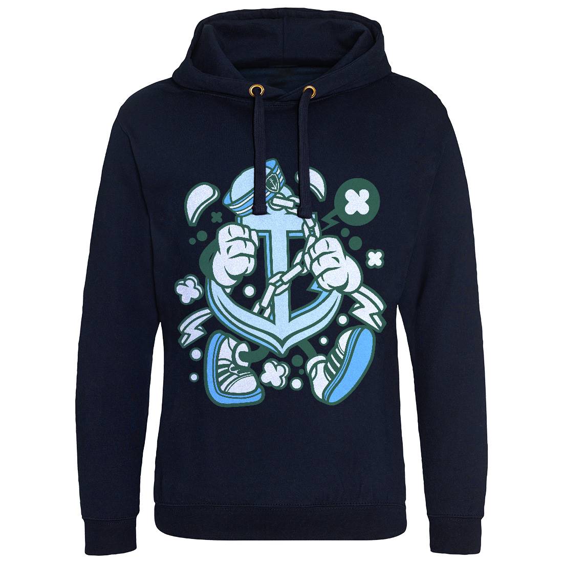 Anchor Mens Hoodie Without Pocket Navy C003