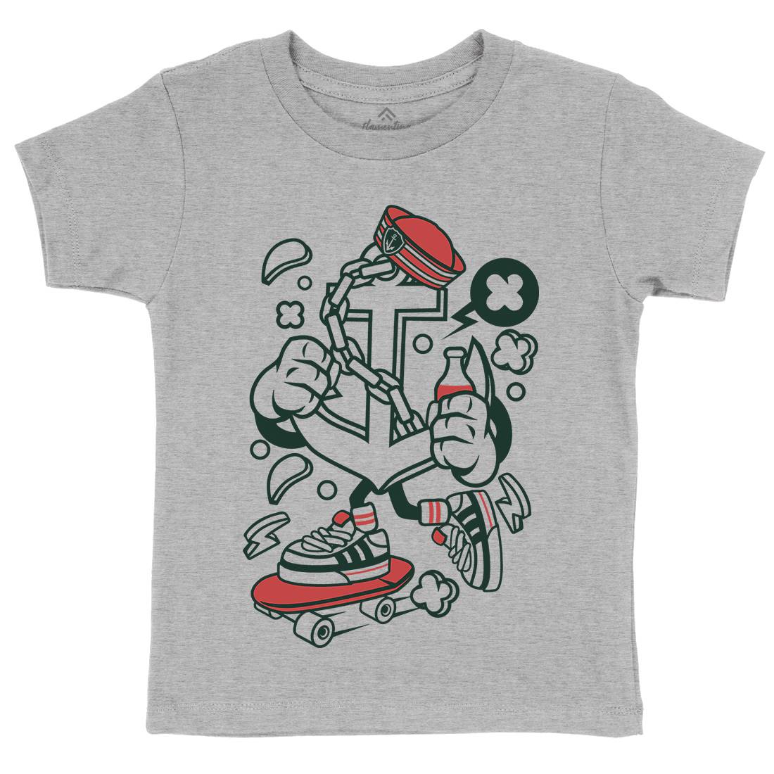 Anchor Skateboard Kids Organic Crew Neck T-Shirt Skate C004