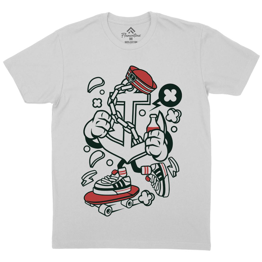 Anchor Skateboard Mens Crew Neck T-Shirt Skate C004