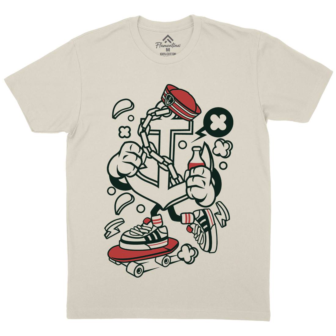 Anchor Skateboard Mens Organic Crew Neck T-Shirt Skate C004