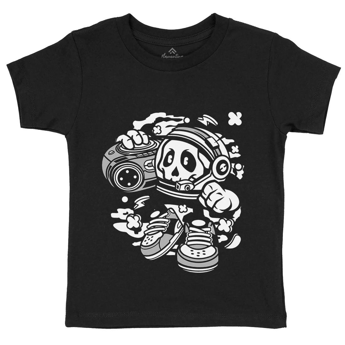 Astronaut Boombox Kids Crew Neck T-Shirt Space C005
