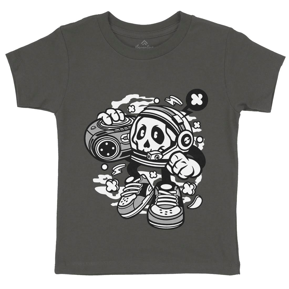 Astronaut Boombox Kids Crew Neck T-Shirt Space C005