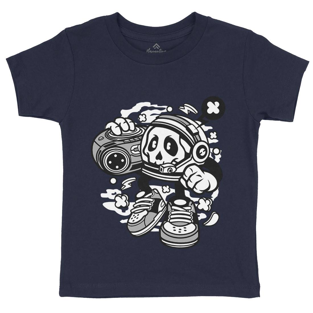 Astronaut Boombox Kids Organic Crew Neck T-Shirt Space C005