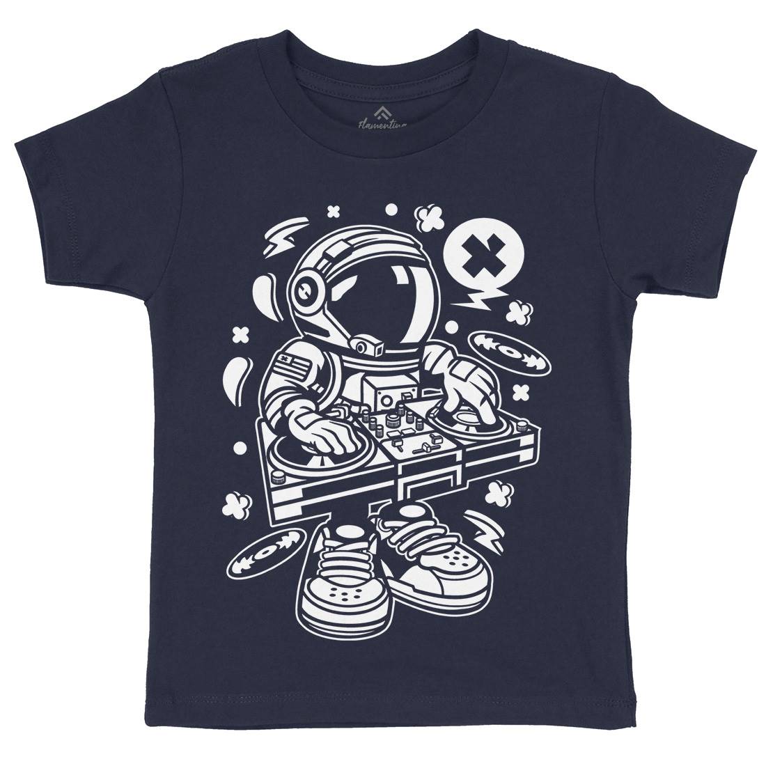 Astronaut Disk Jockey Kids Crew Neck T-Shirt Space C006