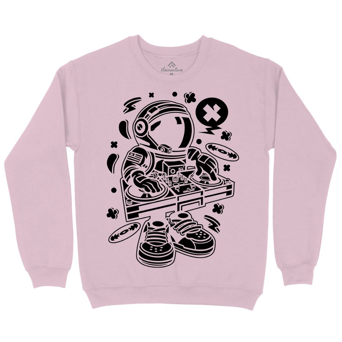 Astronaut Disk Jockey Kids Crew Neck Sweatshirt Space C006