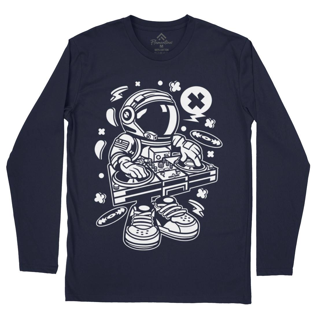 Astronaut Disk Jockey Mens Long Sleeve T-Shirt Space C006