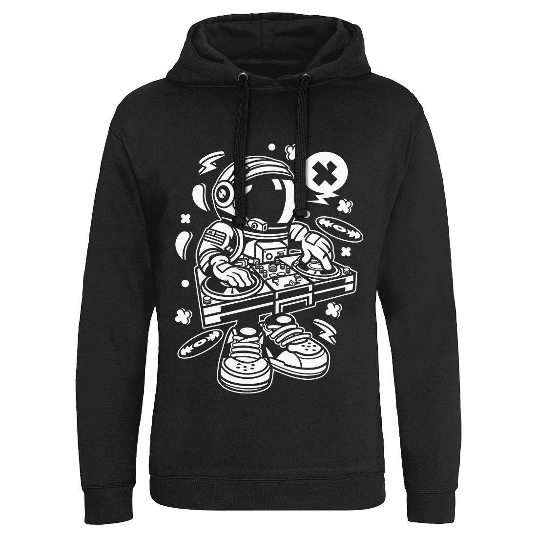 Astronaut Disk Jockey Mens Hoodie Without Pocket Space C006