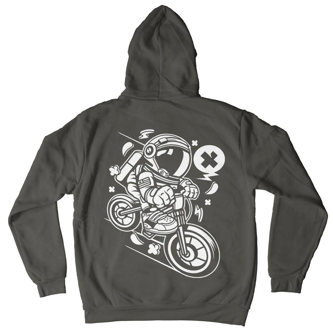 Astronaut Downhill Mens Hoodie With Pocket Space C007