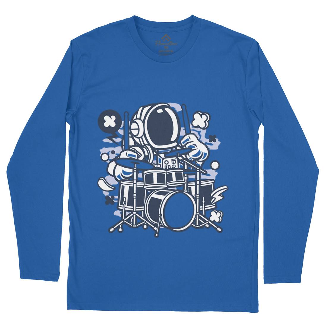 Astronaut Drummer Mens Long Sleeve T-Shirt Space C008