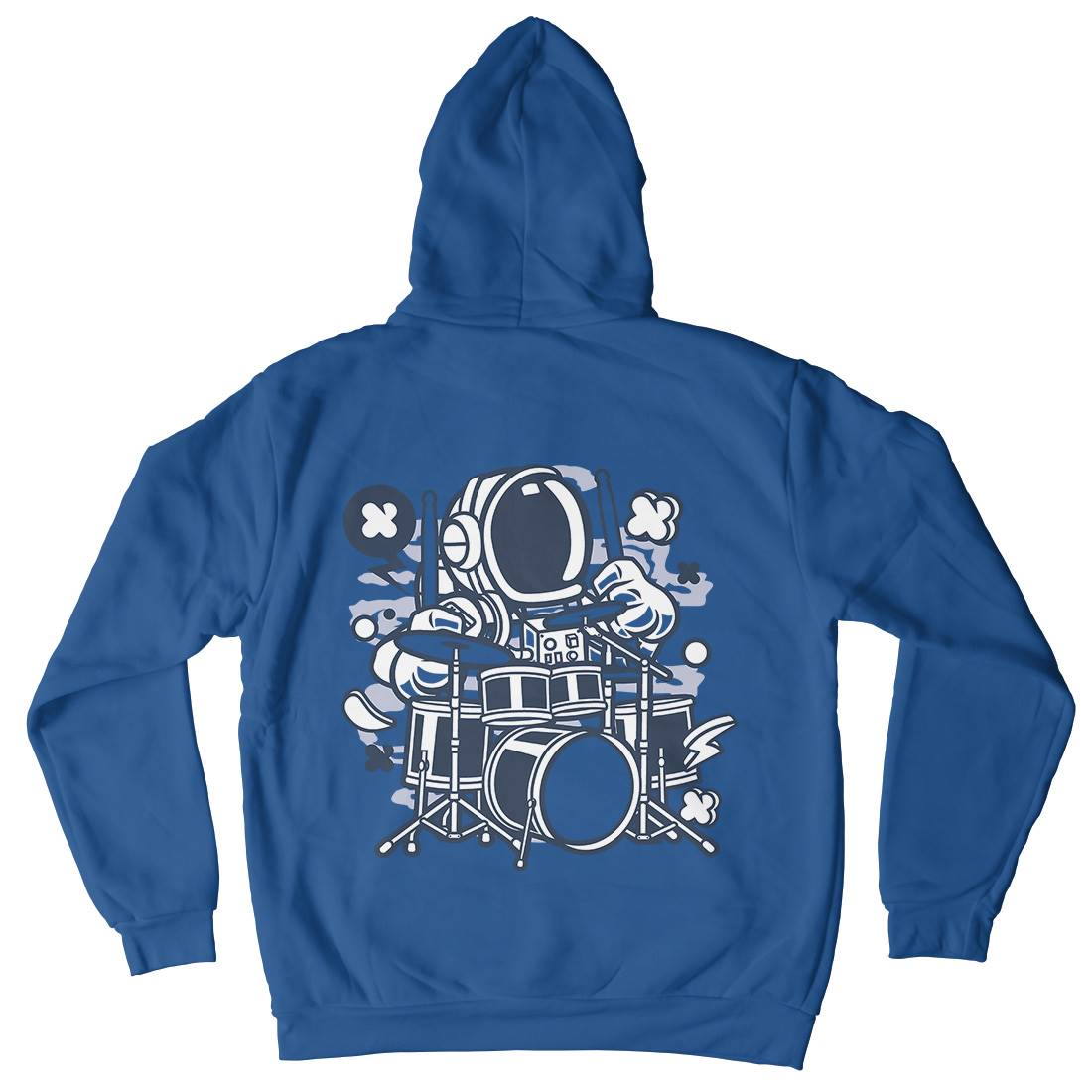 Astronaut Drummer Mens Hoodie With Pocket Space C008