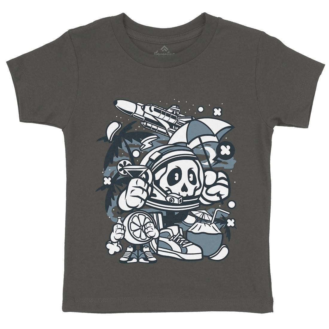 Astronaut Holiday Kids Organic Crew Neck T-Shirt Space C009