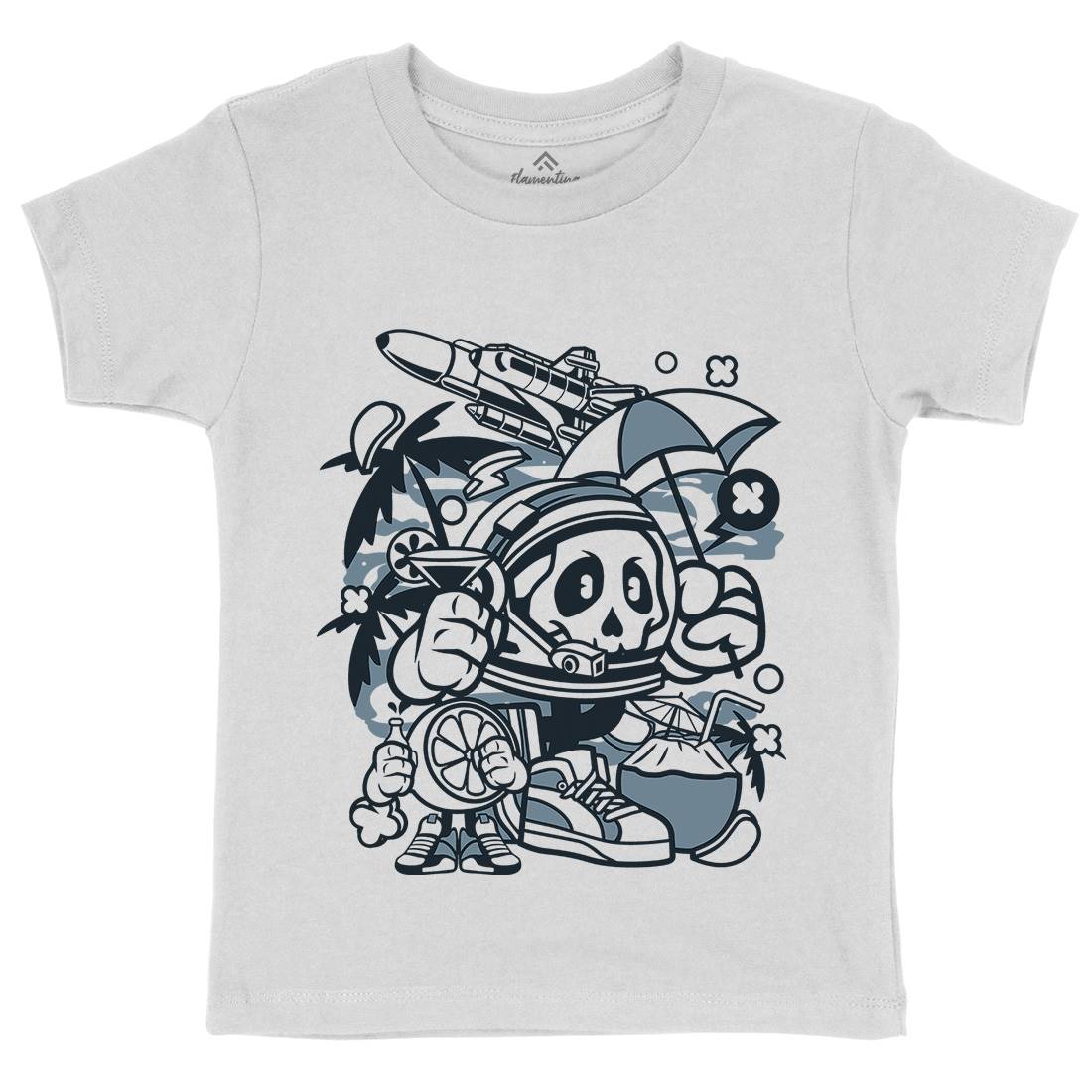 Astronaut Holiday Kids Organic Crew Neck T-Shirt Space C009