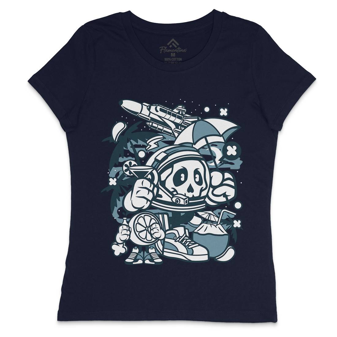 Astronaut Holiday Womens Crew Neck T-Shirt Space C009