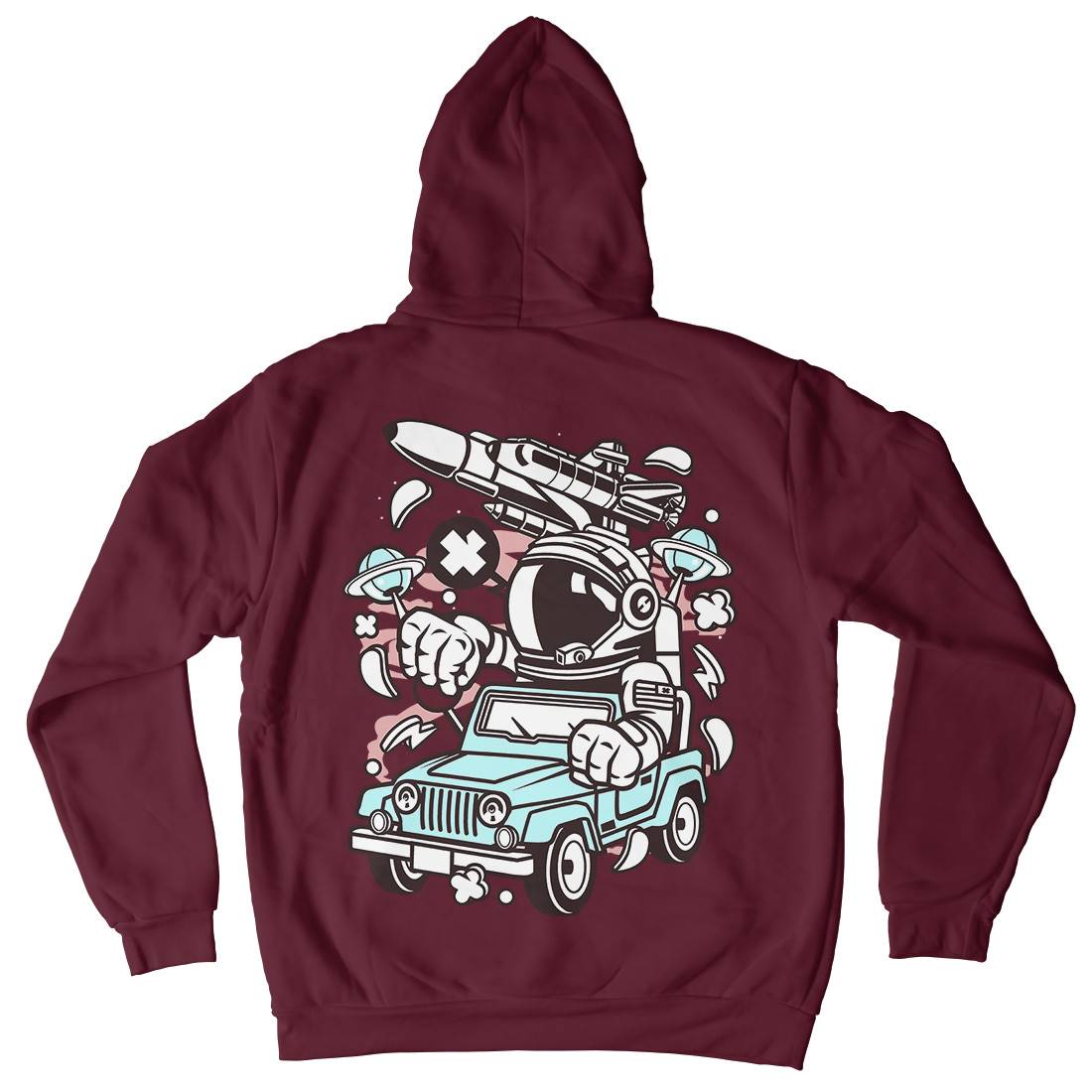 Astronaut Driver Mens Hoodie With Pocket Space C010