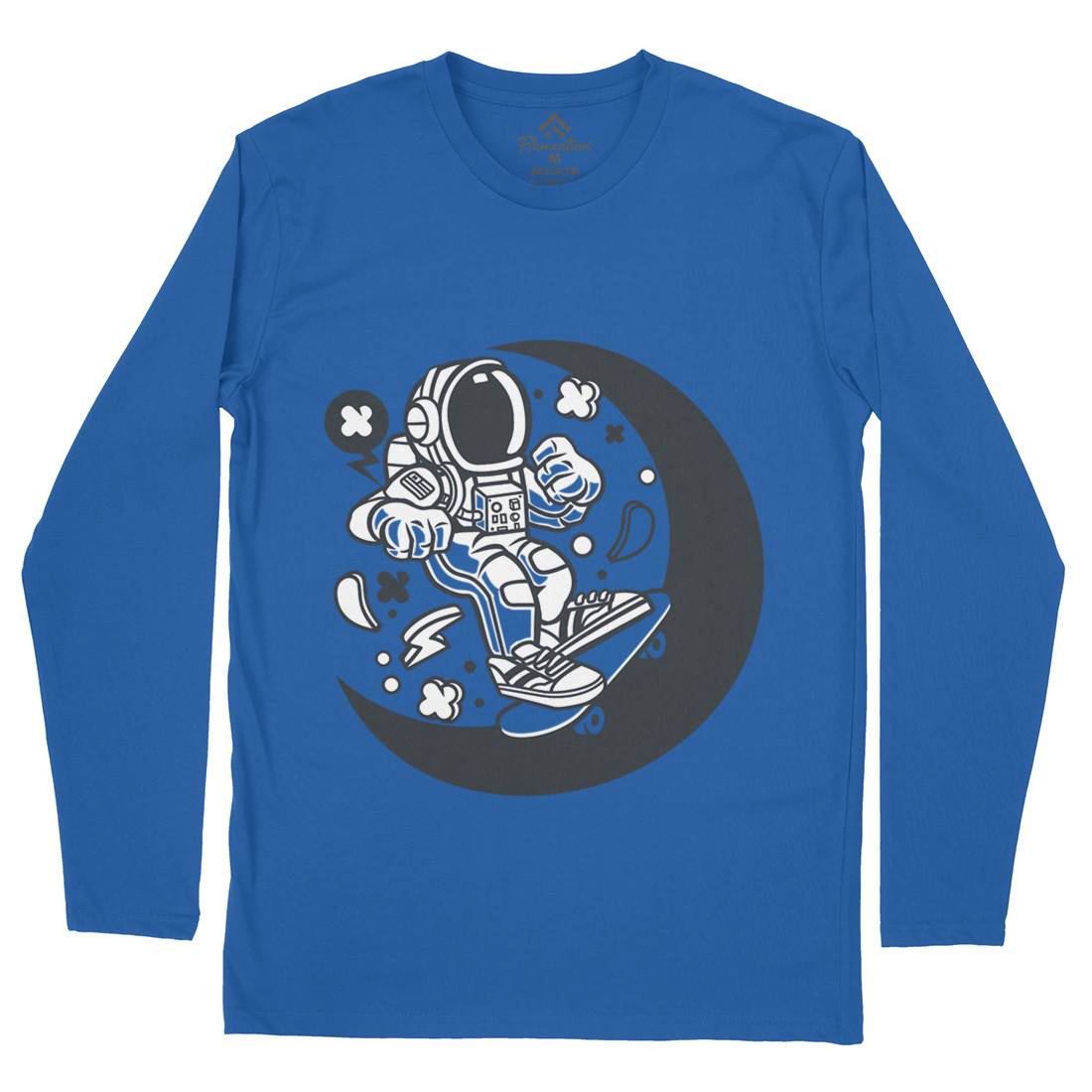 Astronaut Skater Moon Mens Long Sleeve T-Shirt Space C011