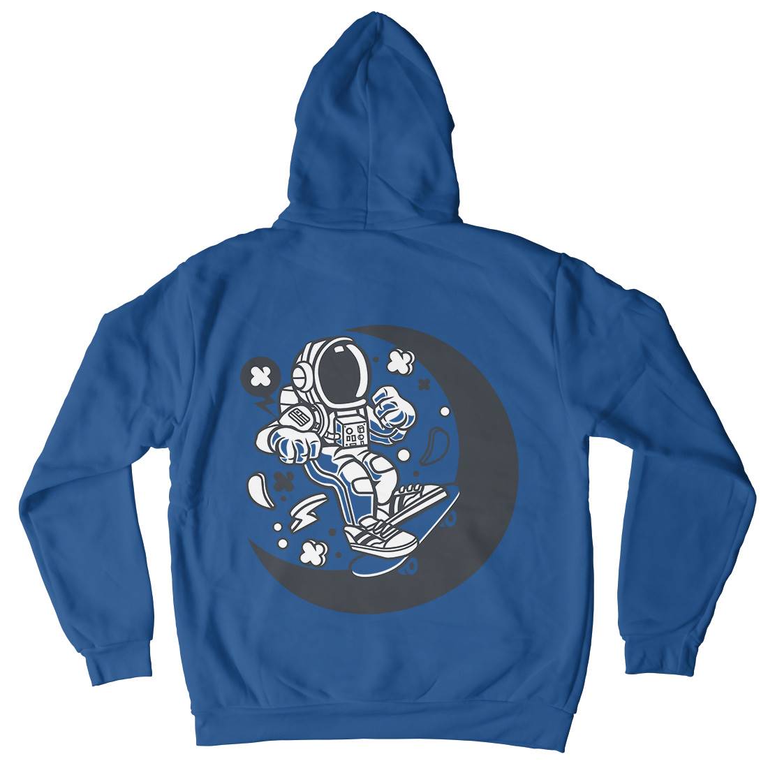 Astronaut Skater Moon Mens Hoodie With Pocket Space C011
