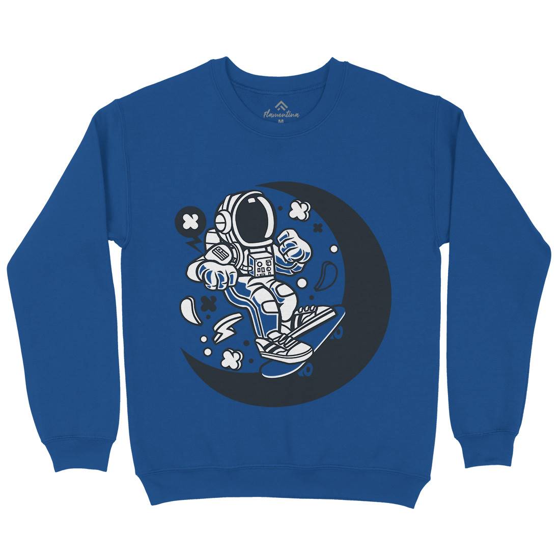 Astronaut Skater Moon Mens Crew Neck Sweatshirt Space C011