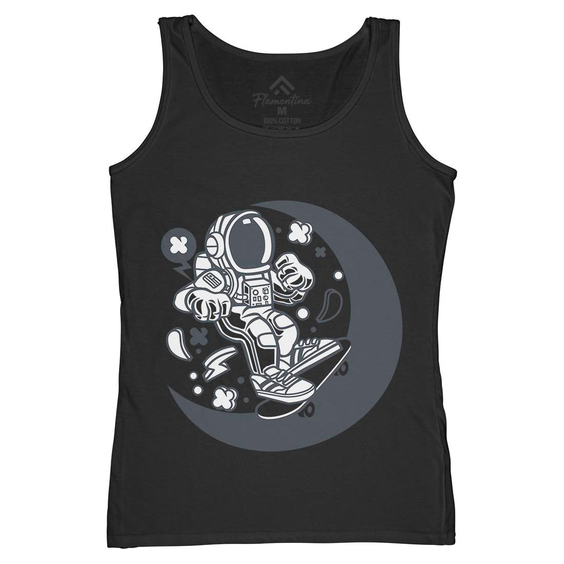 Astronaut Skater Moon Womens Organic Tank Top Vest Space C011