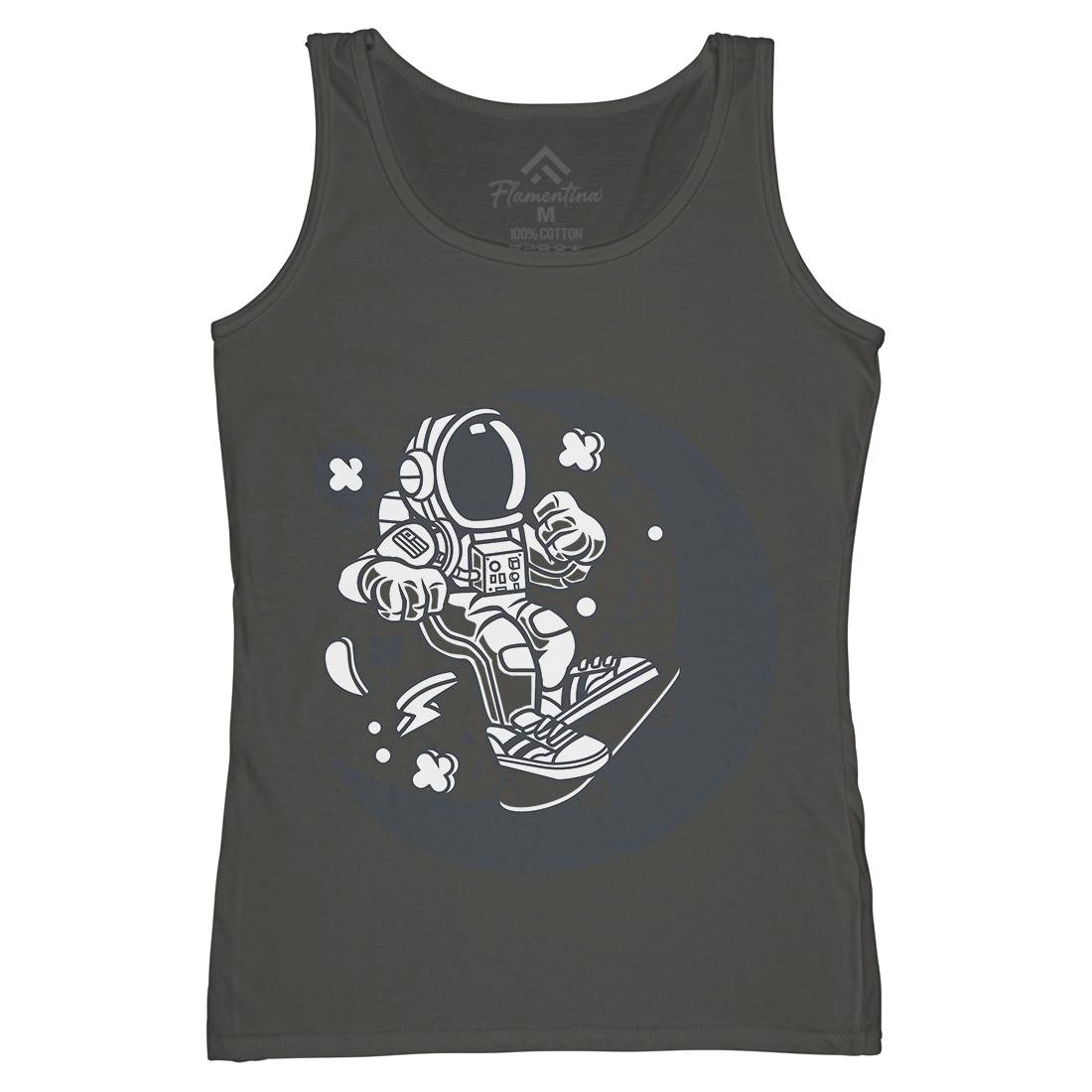 Astronaut Skater Moon Womens Organic Tank Top Vest Space C011
