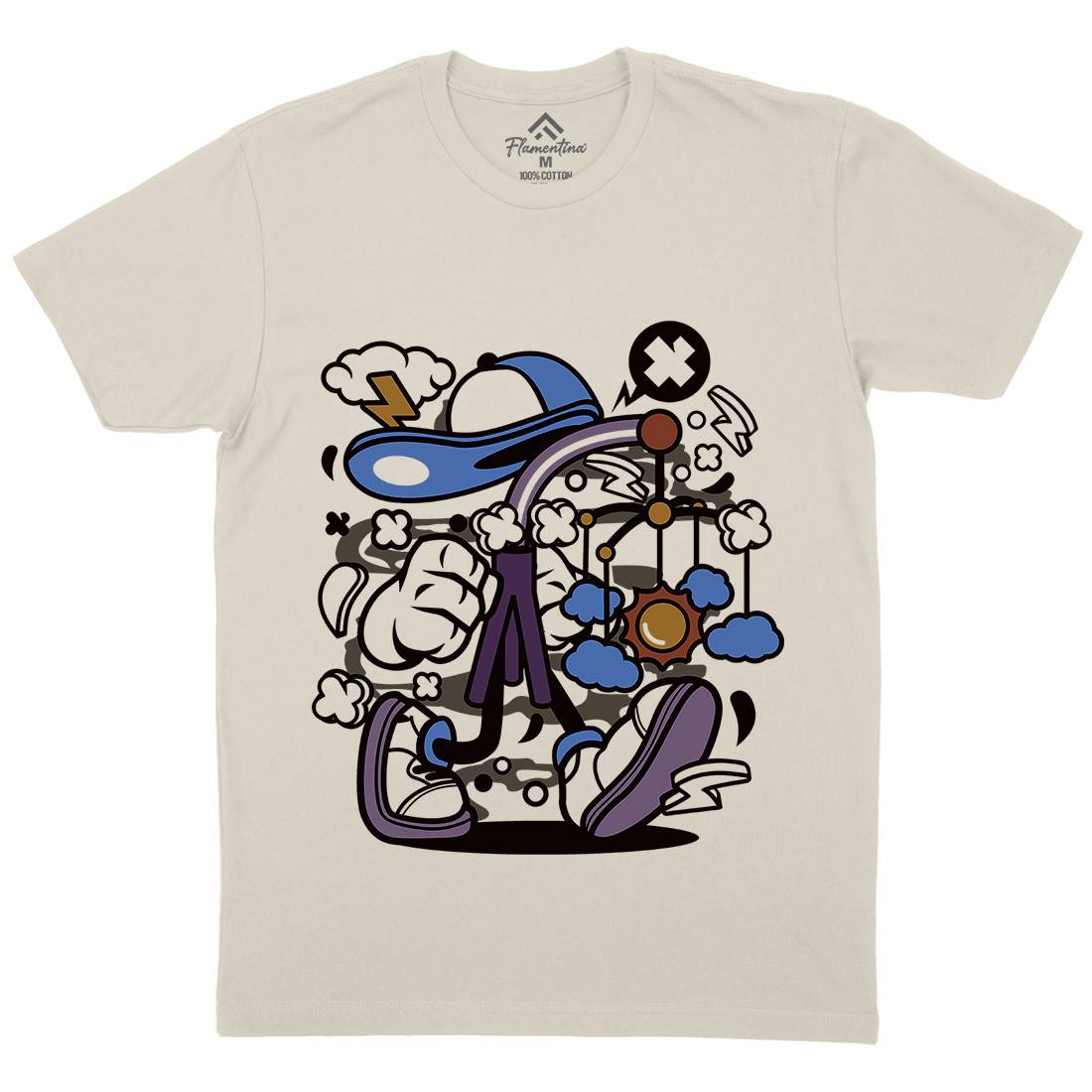 Baby Toy Mens Organic Crew Neck T-Shirt Retro C012