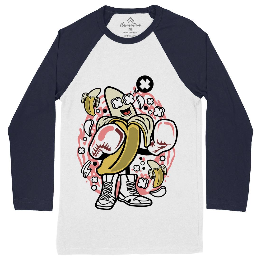 Banana Boxer Mens Long Sleeve Baseball T-Shirt Sport C014
